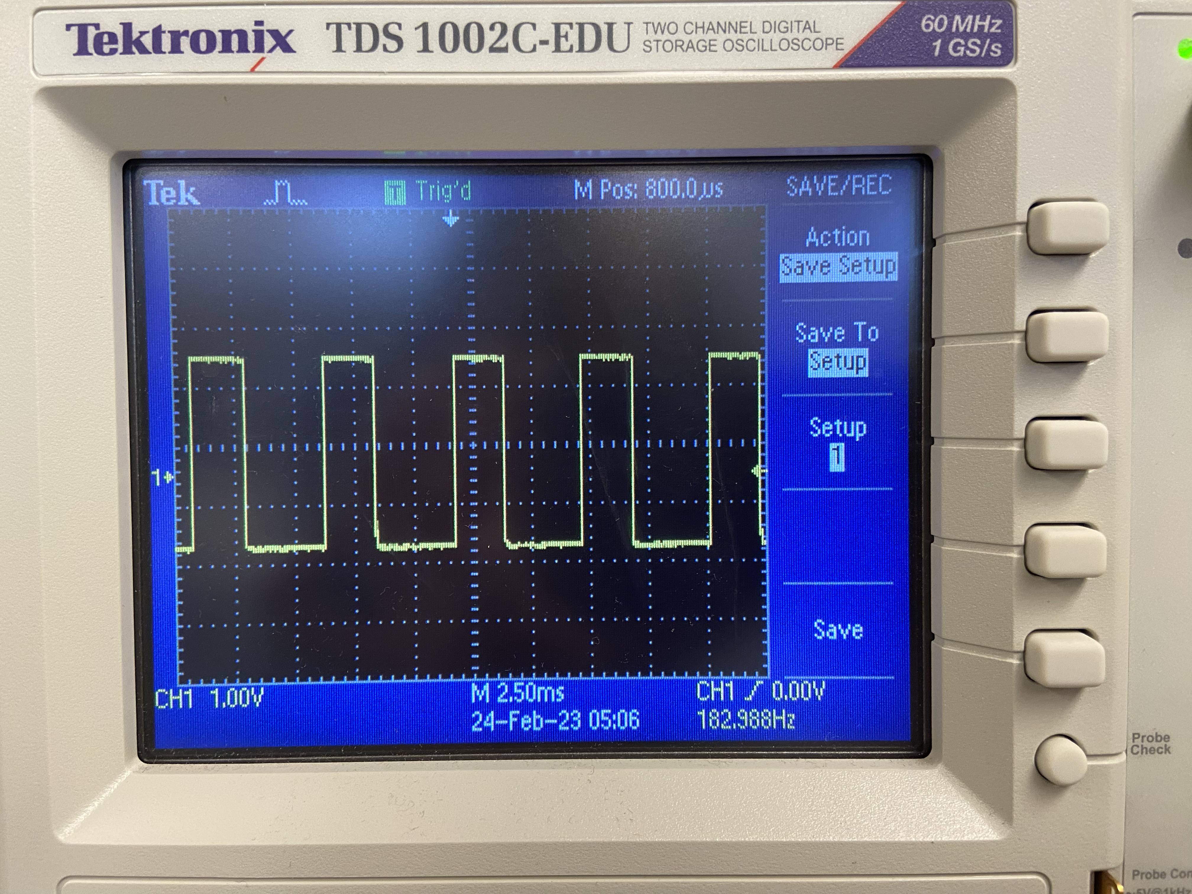 oscilloscope output